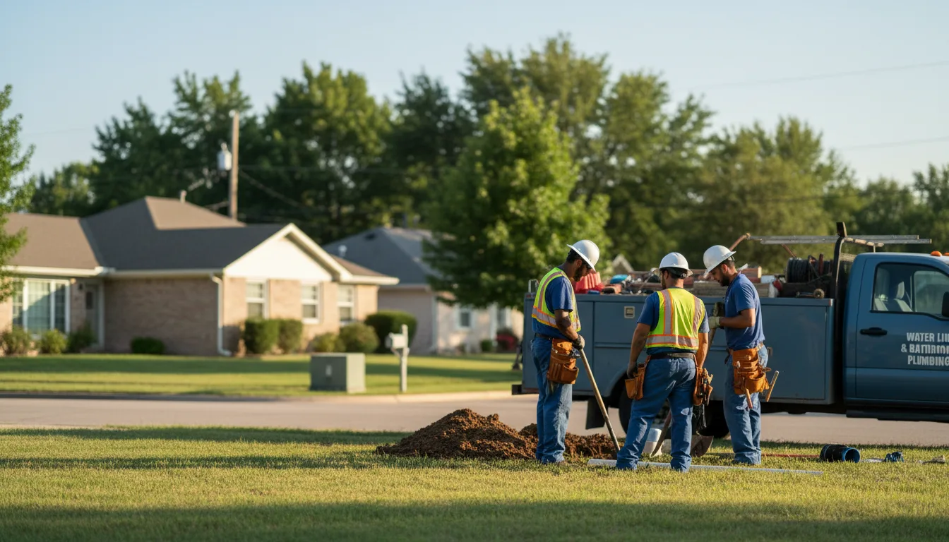 Residential water line and bathroom plumbing service in Lynn, AR